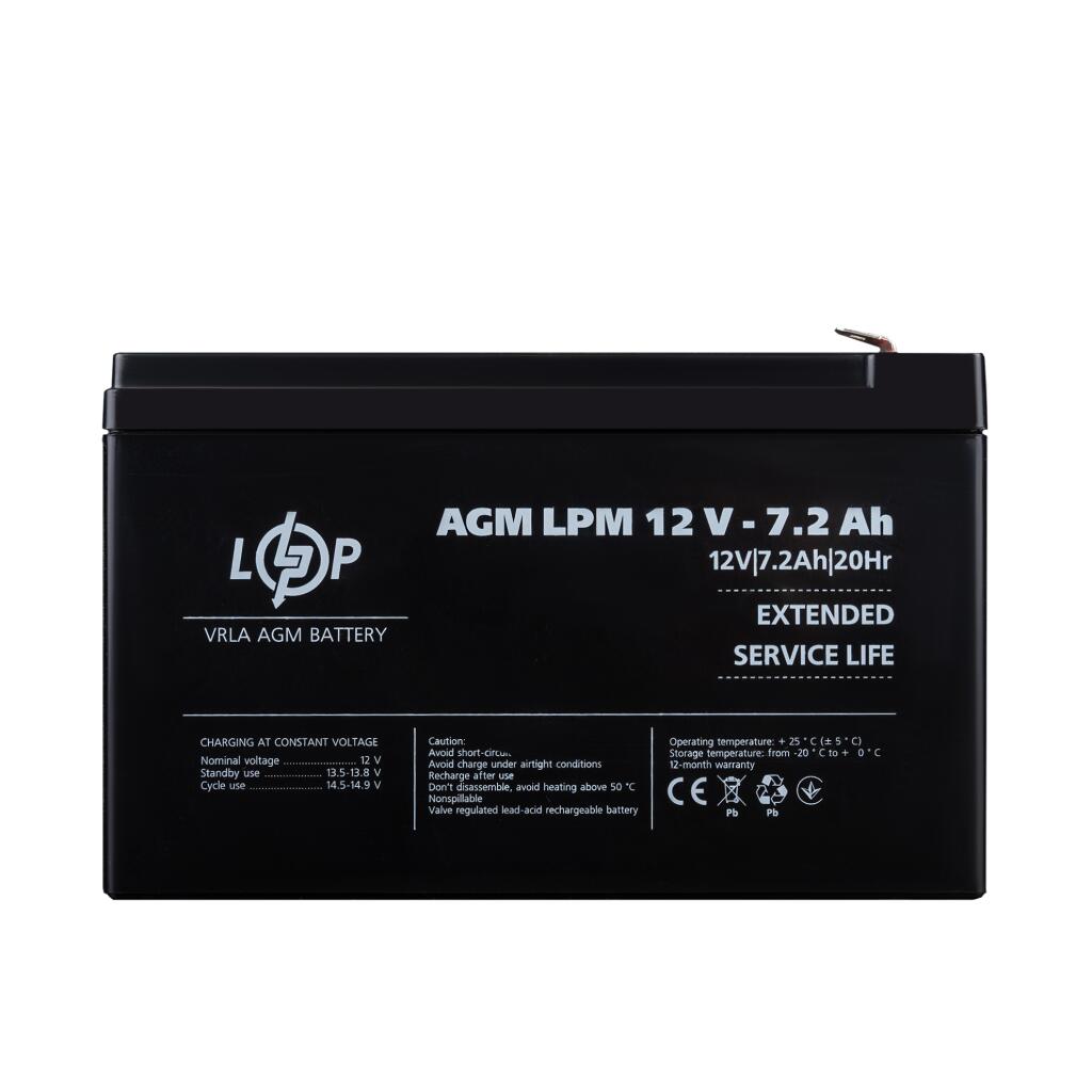 Акумулятор LP AGM LPM 12V - 7.2 Ah